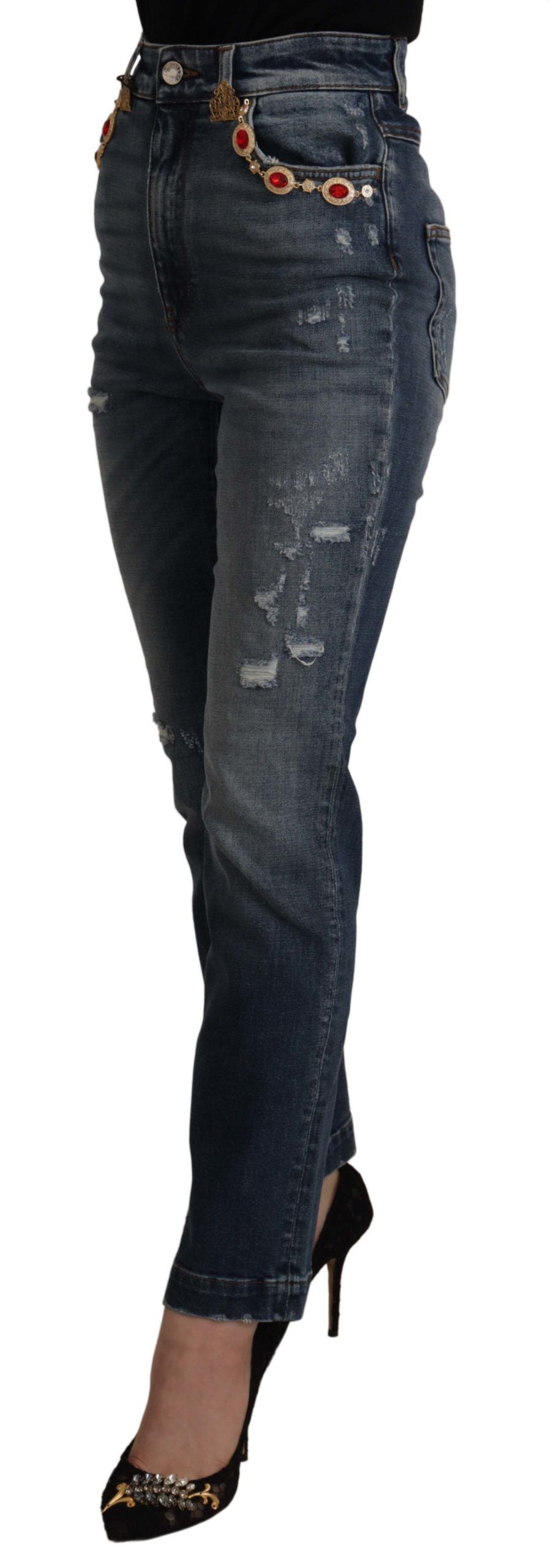 Woman wearing blue jeans