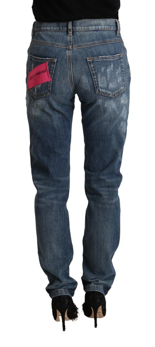 Pair of blue denim jeans on a mannequin
