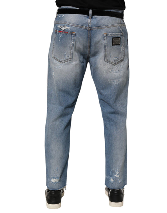 Pair of blue denim jeans