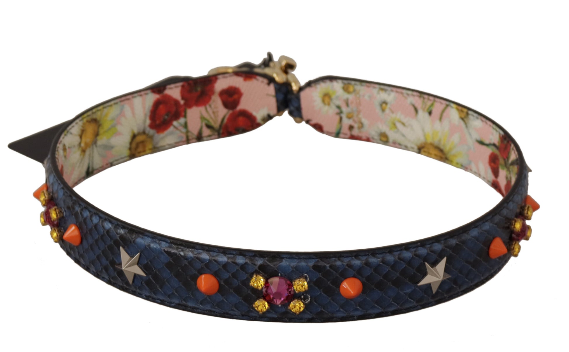 Decorative collar with floral pattern and colorful beads