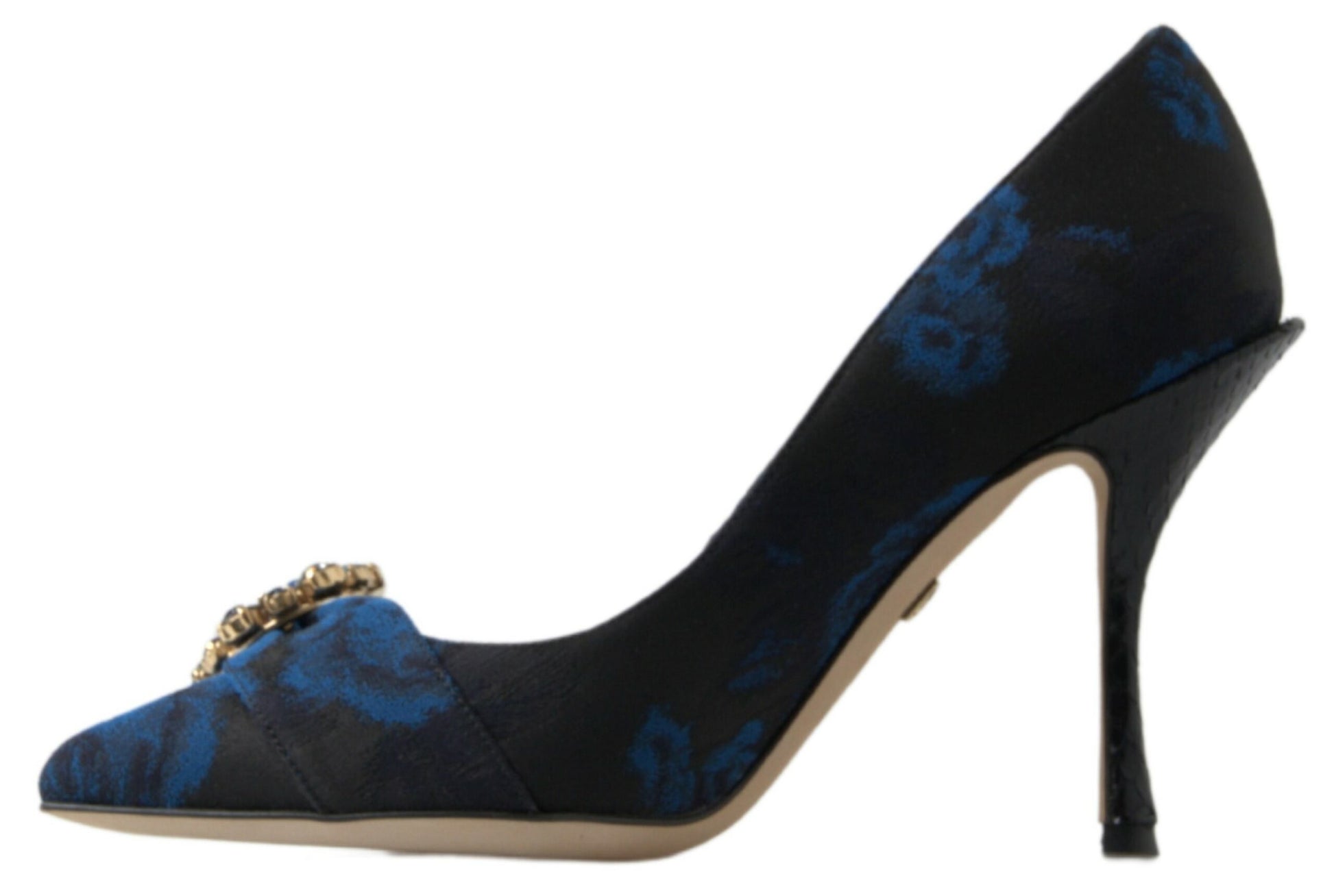 Blue patterned high heel shoe