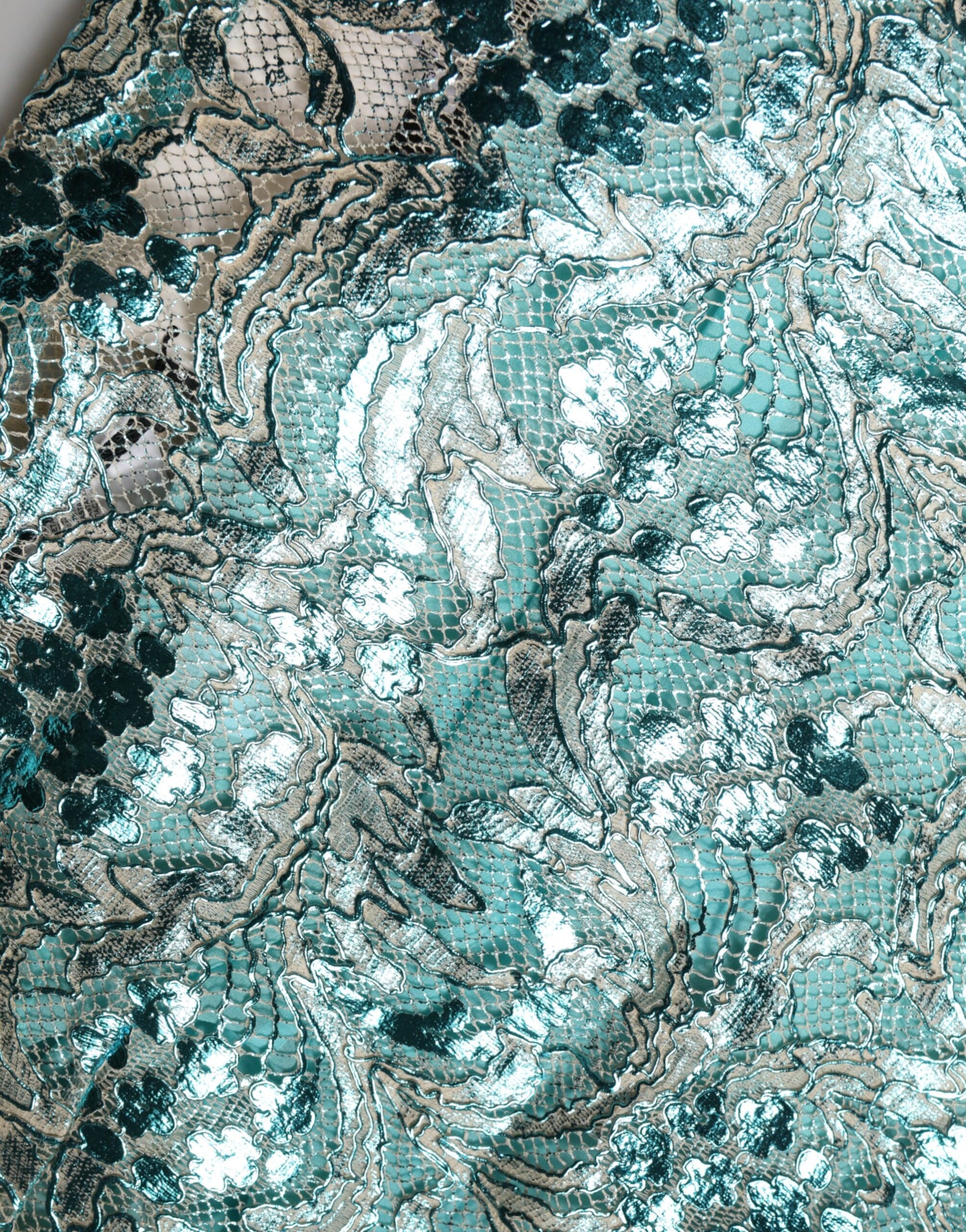 Decorative fabric with intricate patterns and sequins