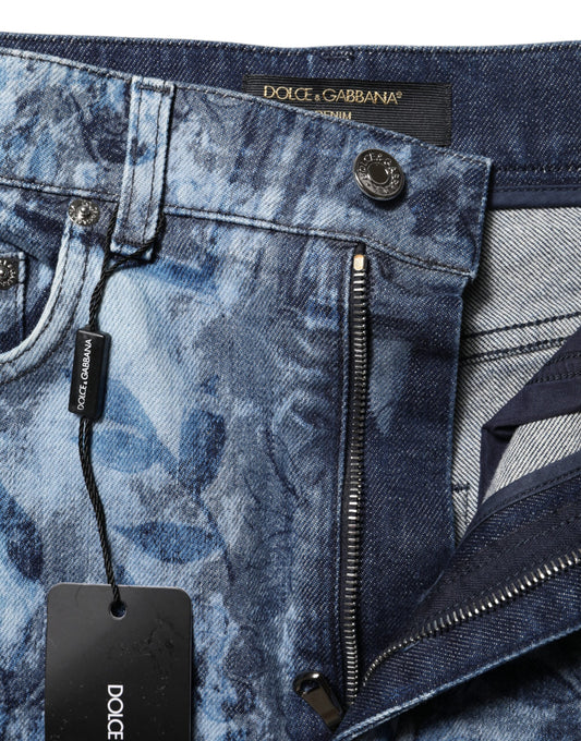 Blue jeans on a hanger with a tag