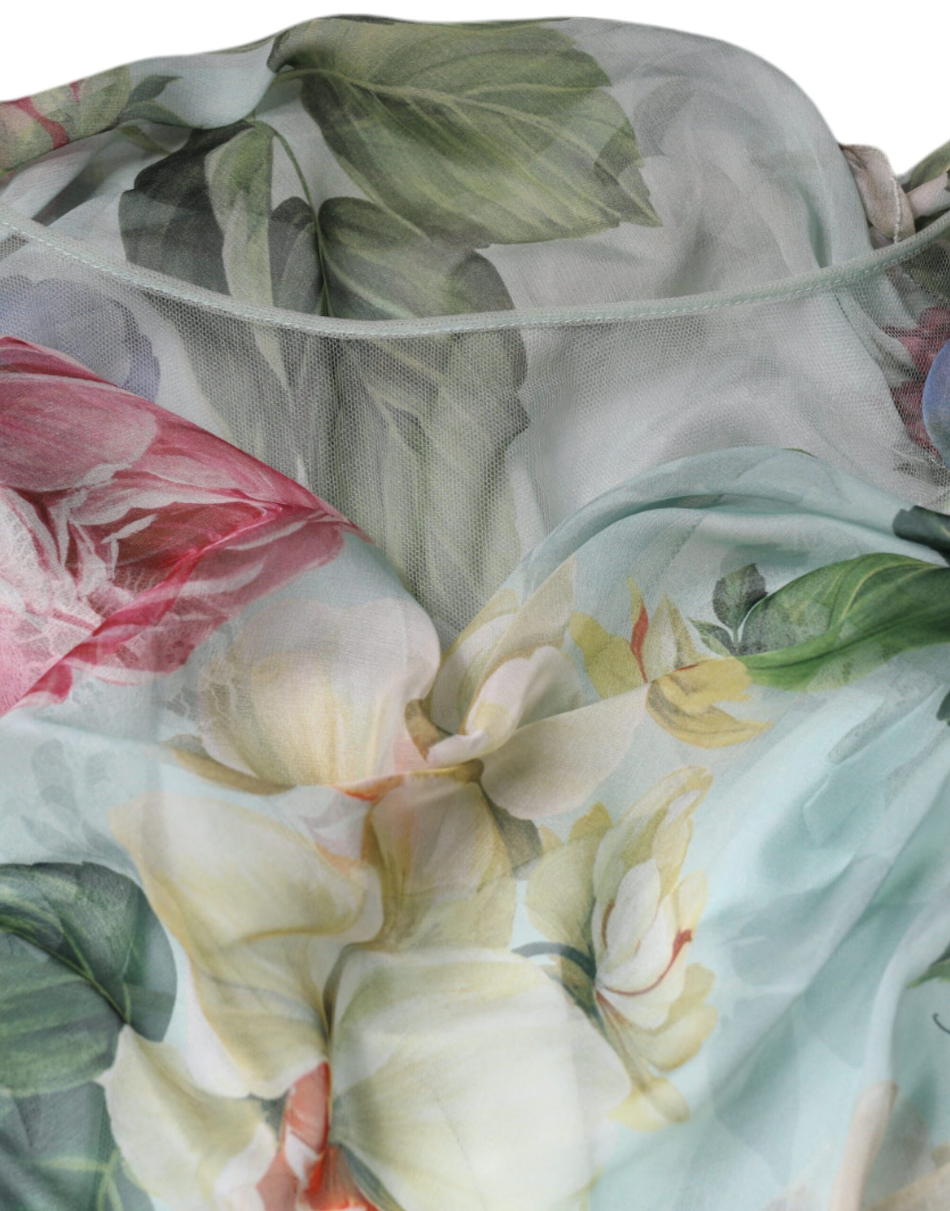 A blue floral print tiered long maxi dress by Dolce & Gabbana