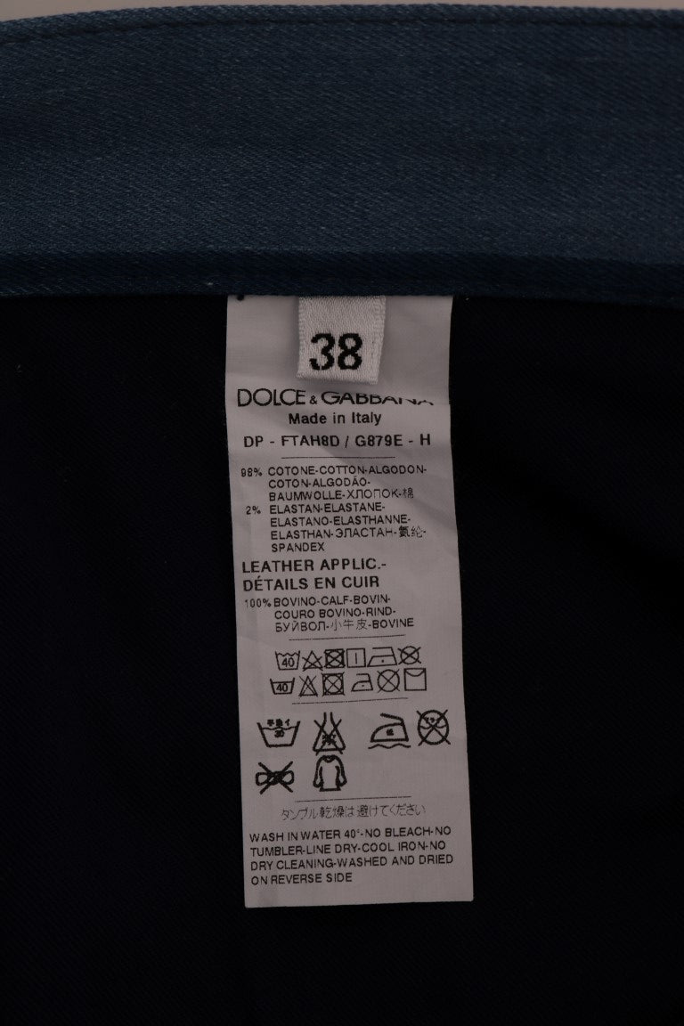 Tag on blue jeans