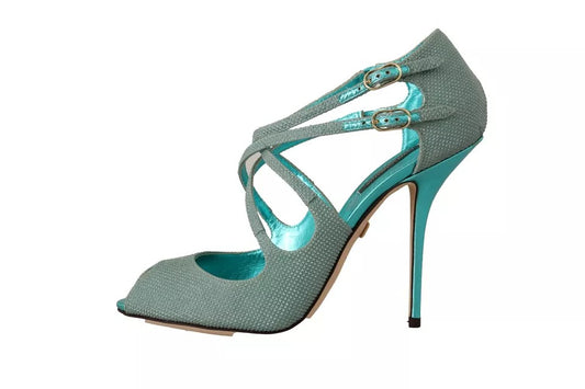 High heel shoe with teal straps