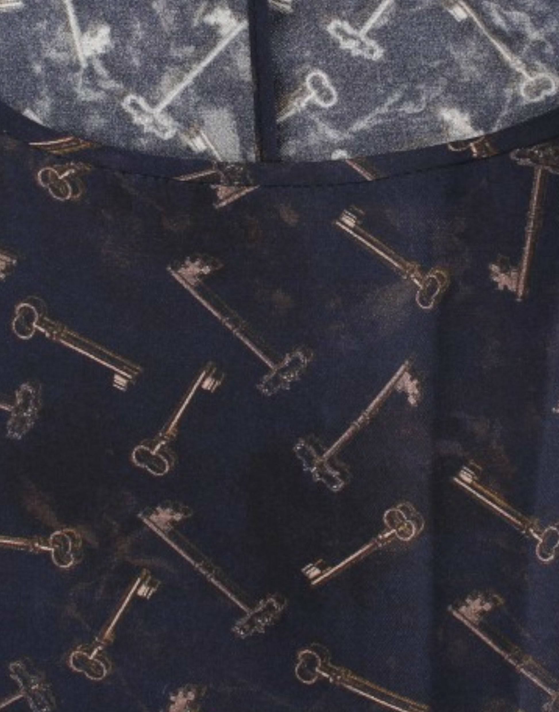 Blue fabric with pattern of keys