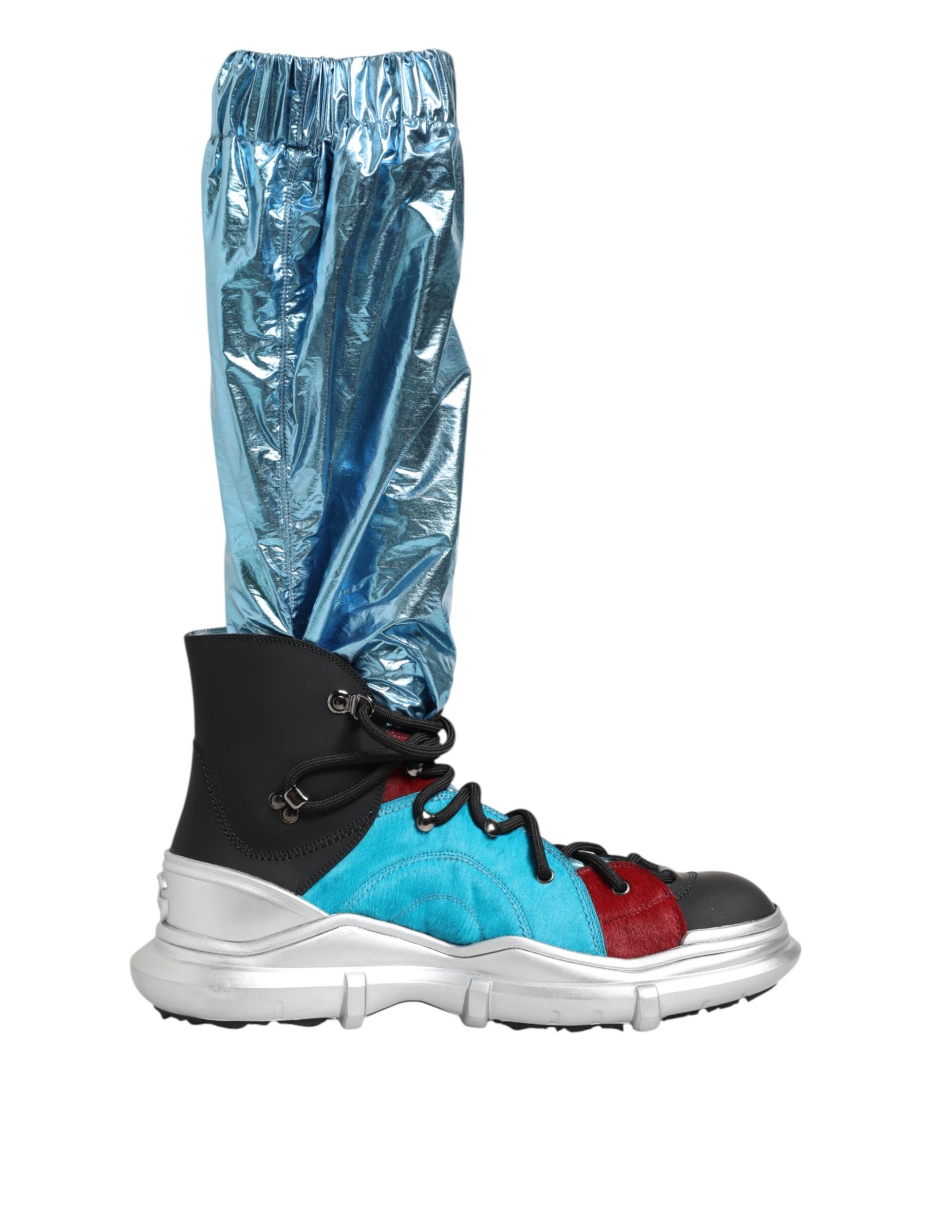 Blue and silver rain suit with boots