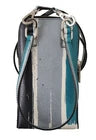 Blue and white striped bag with strap