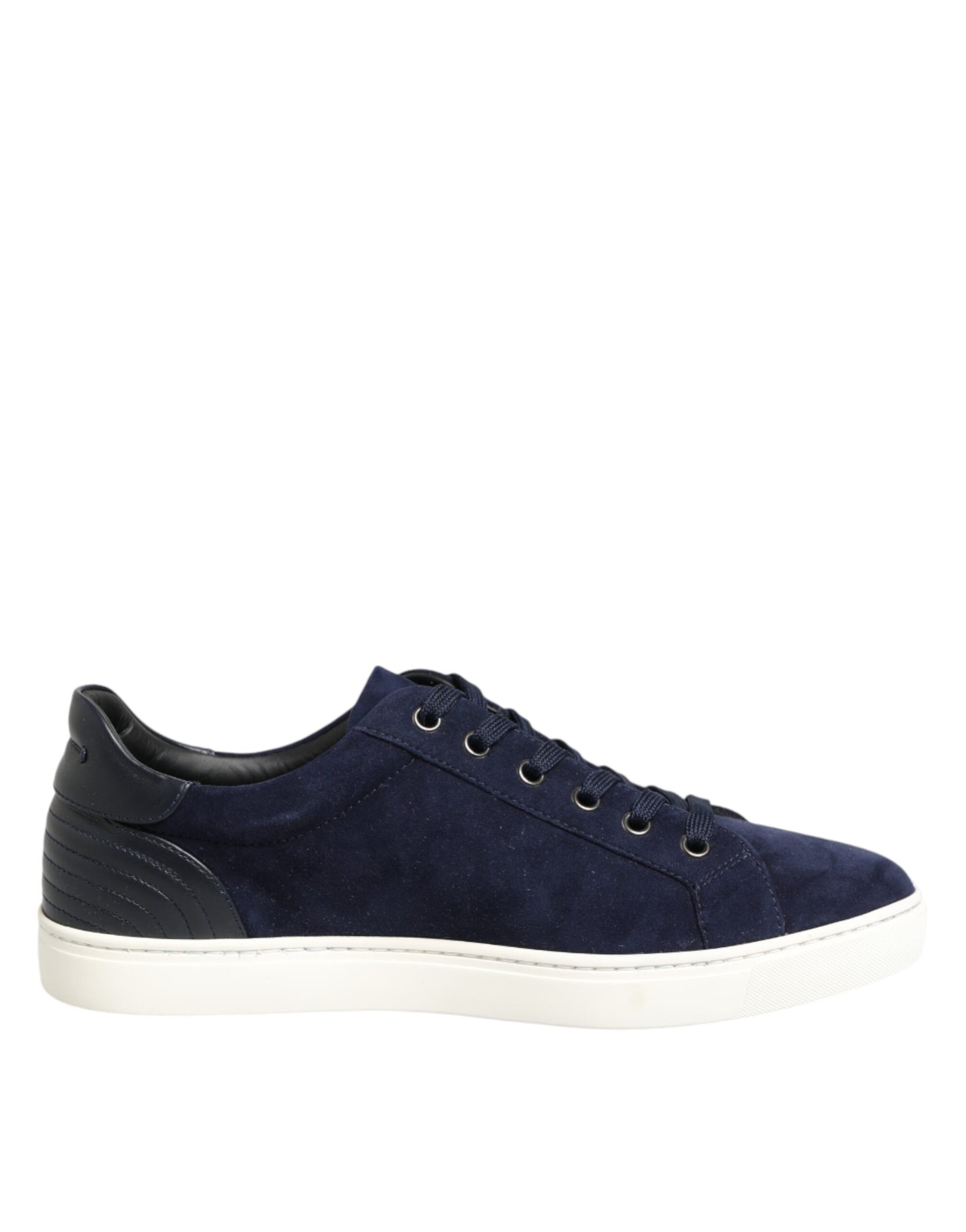 Navy blue sneaker with white sole