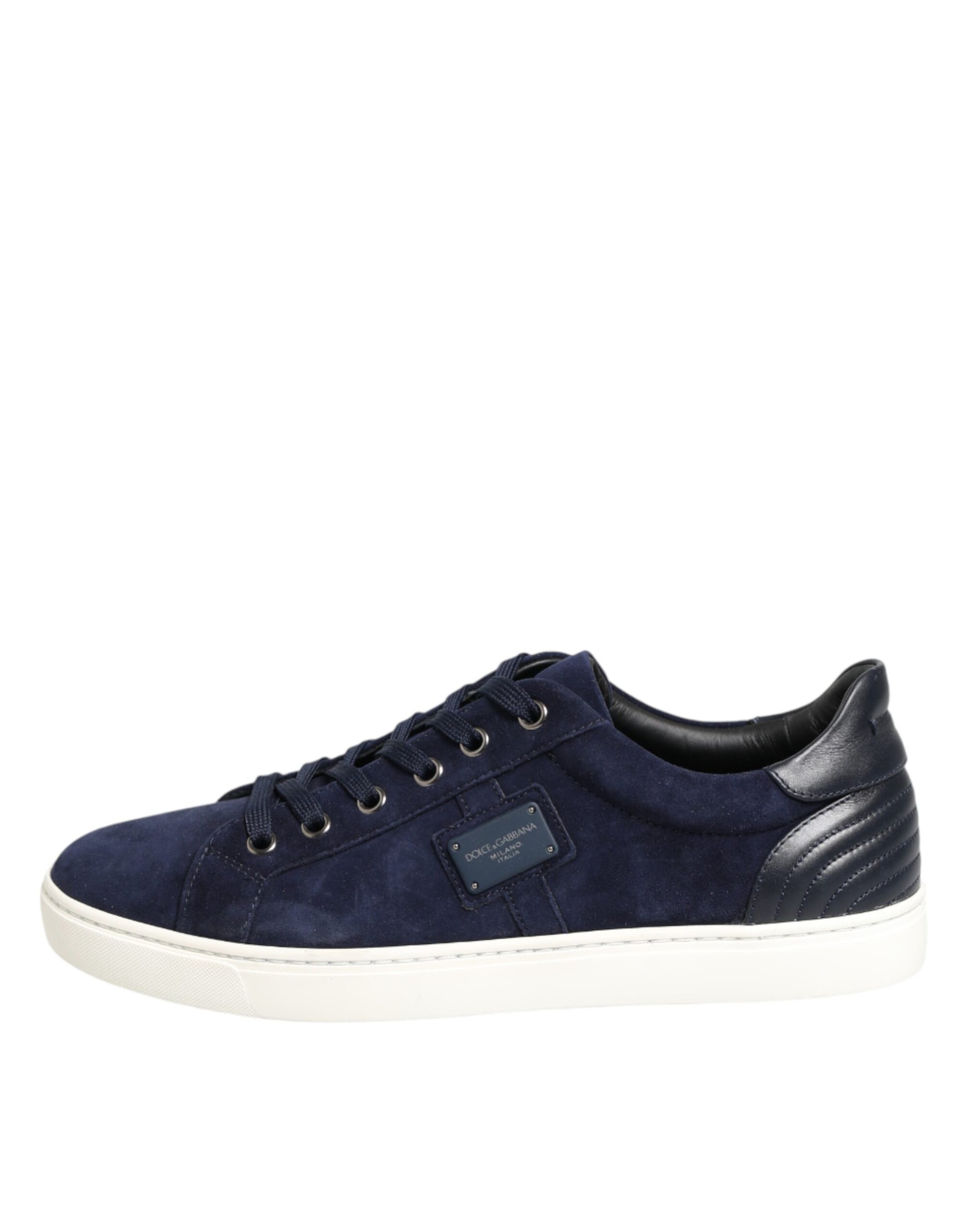 Navy blue sneaker with white sole