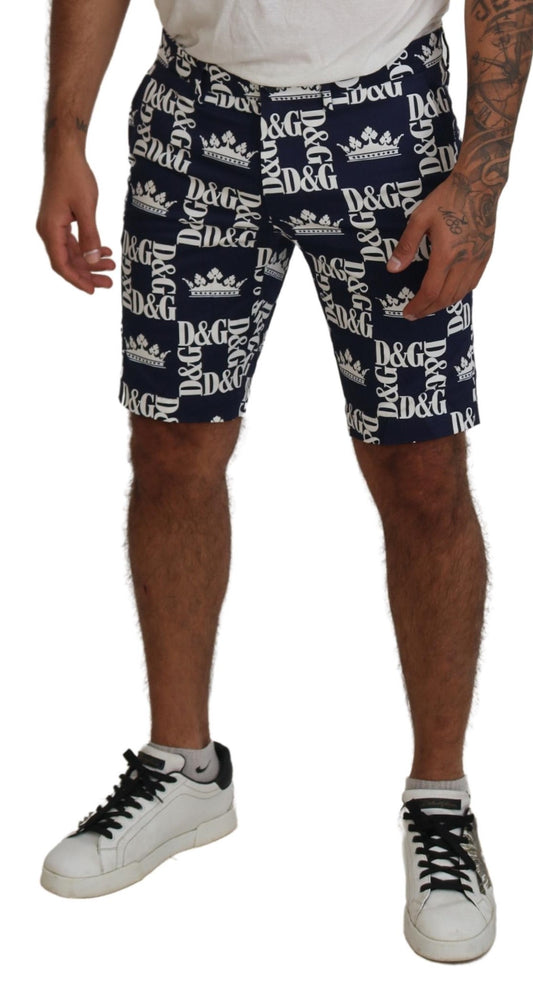 Man wearing shorts with brand name on them