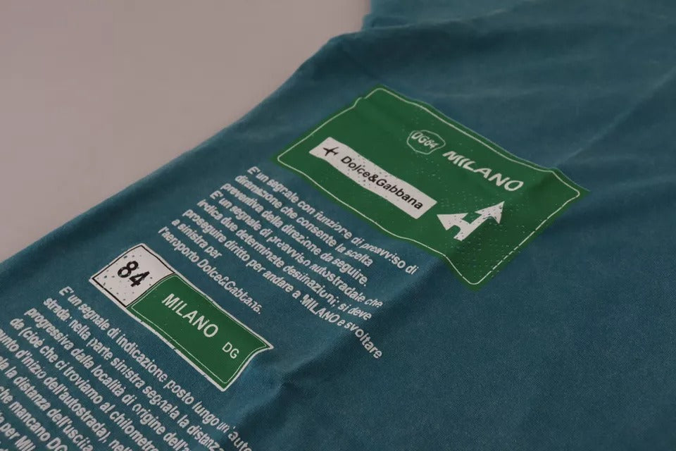 Green shirt with white writing