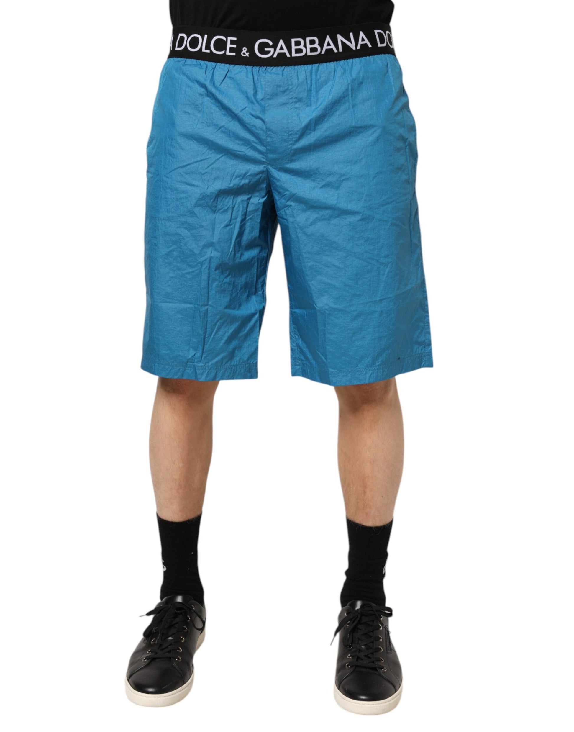 Blue shorts on a mannequin