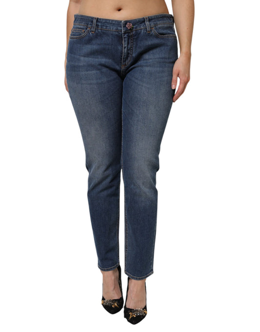 Woman wearing blue jeans