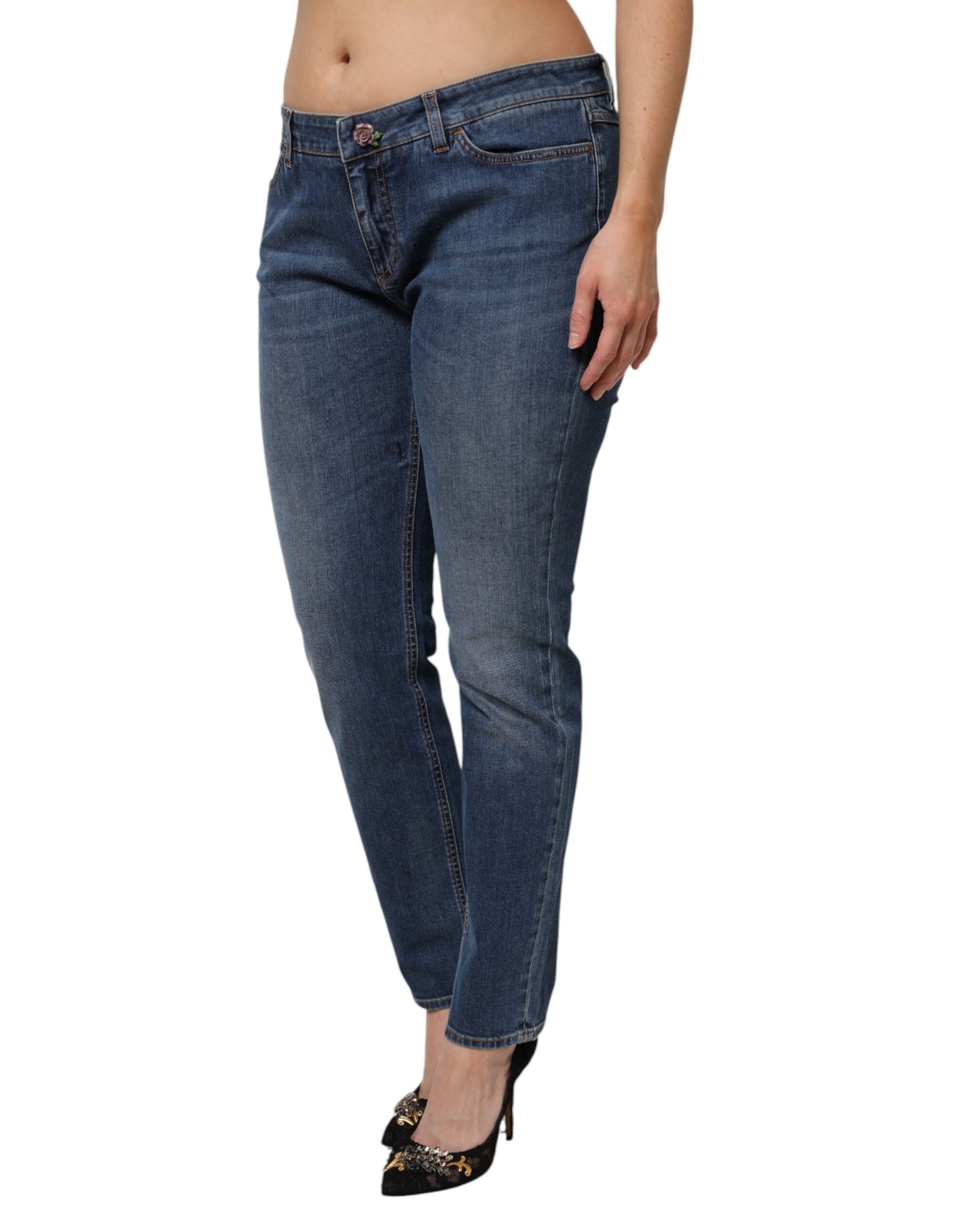 Woman wearing blue jeans