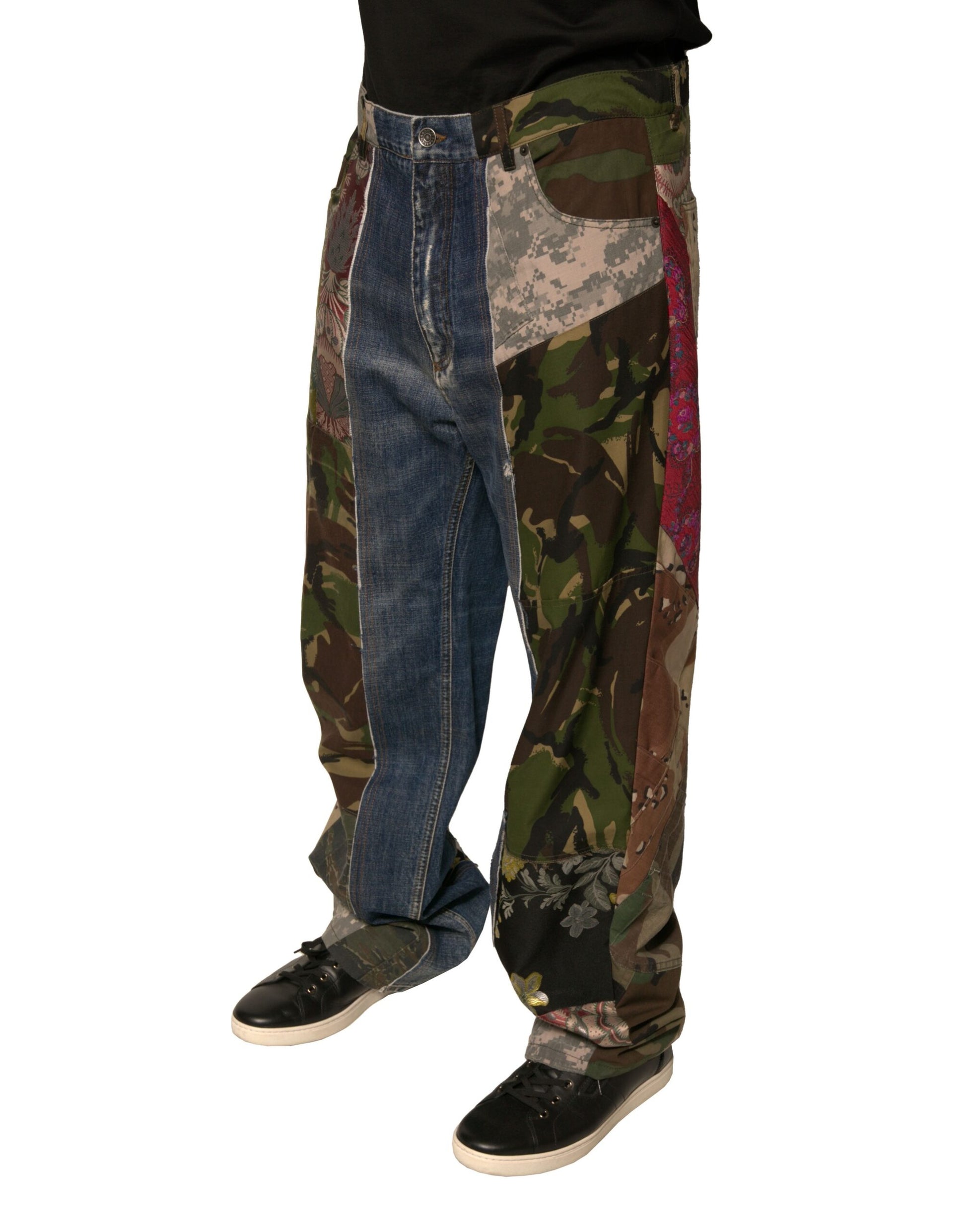 Camouflage pants with jeans legs