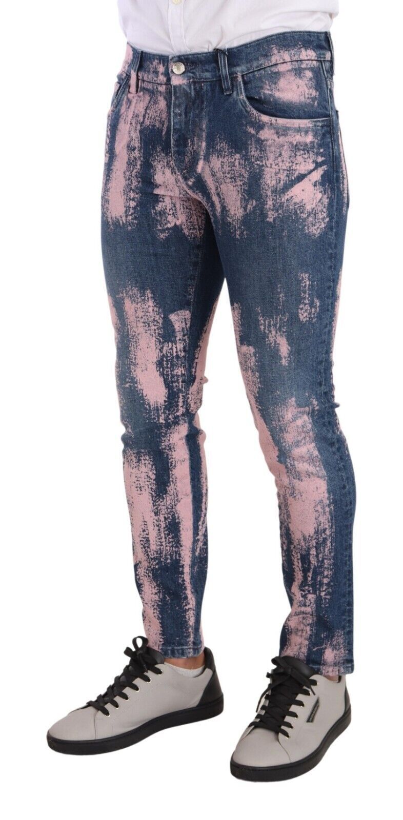Pair of distressed jeans on a mannequin