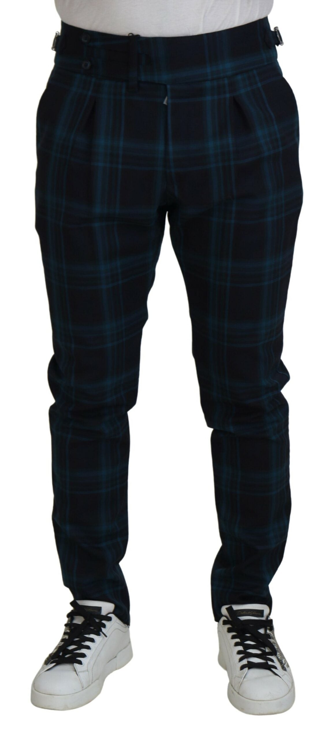 Pair of plaid trousers worn by a person