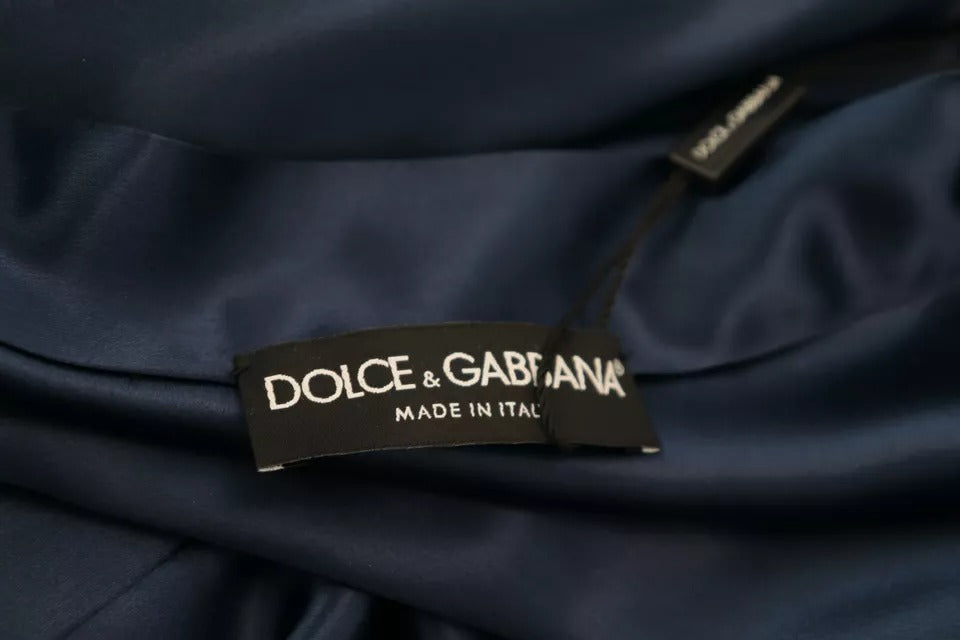 Blue silk dress tagged Dolce & Gabbana