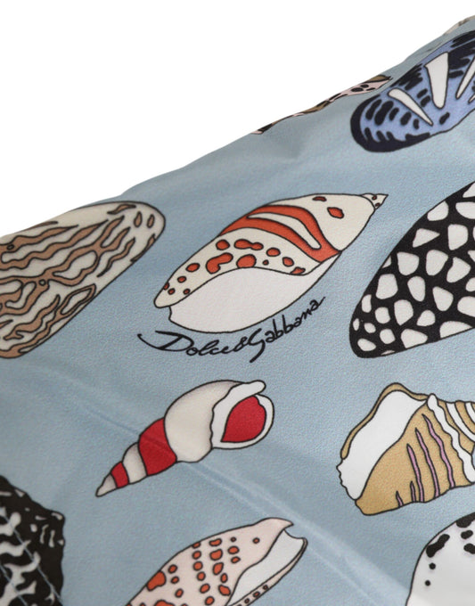 Blue fabric with seashells pattern