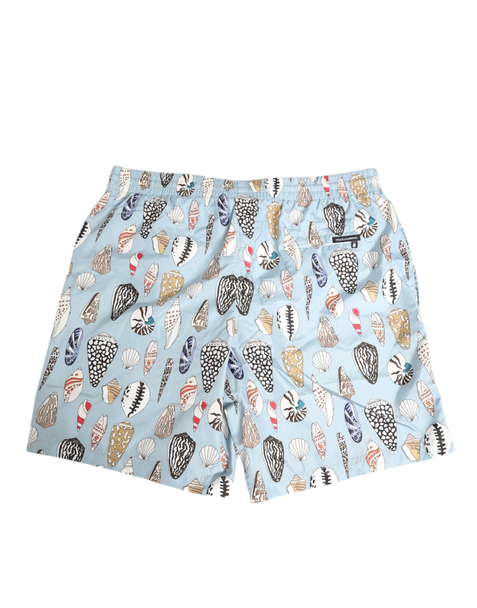 Blue shorts with a pattern of various sea creatures
