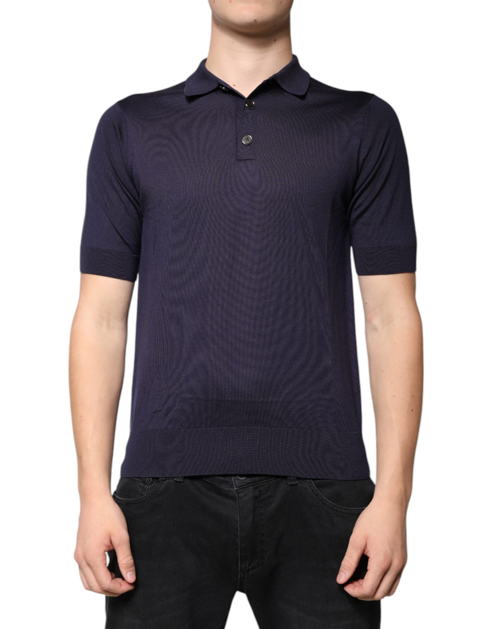Navy polo shirt on mannequin
