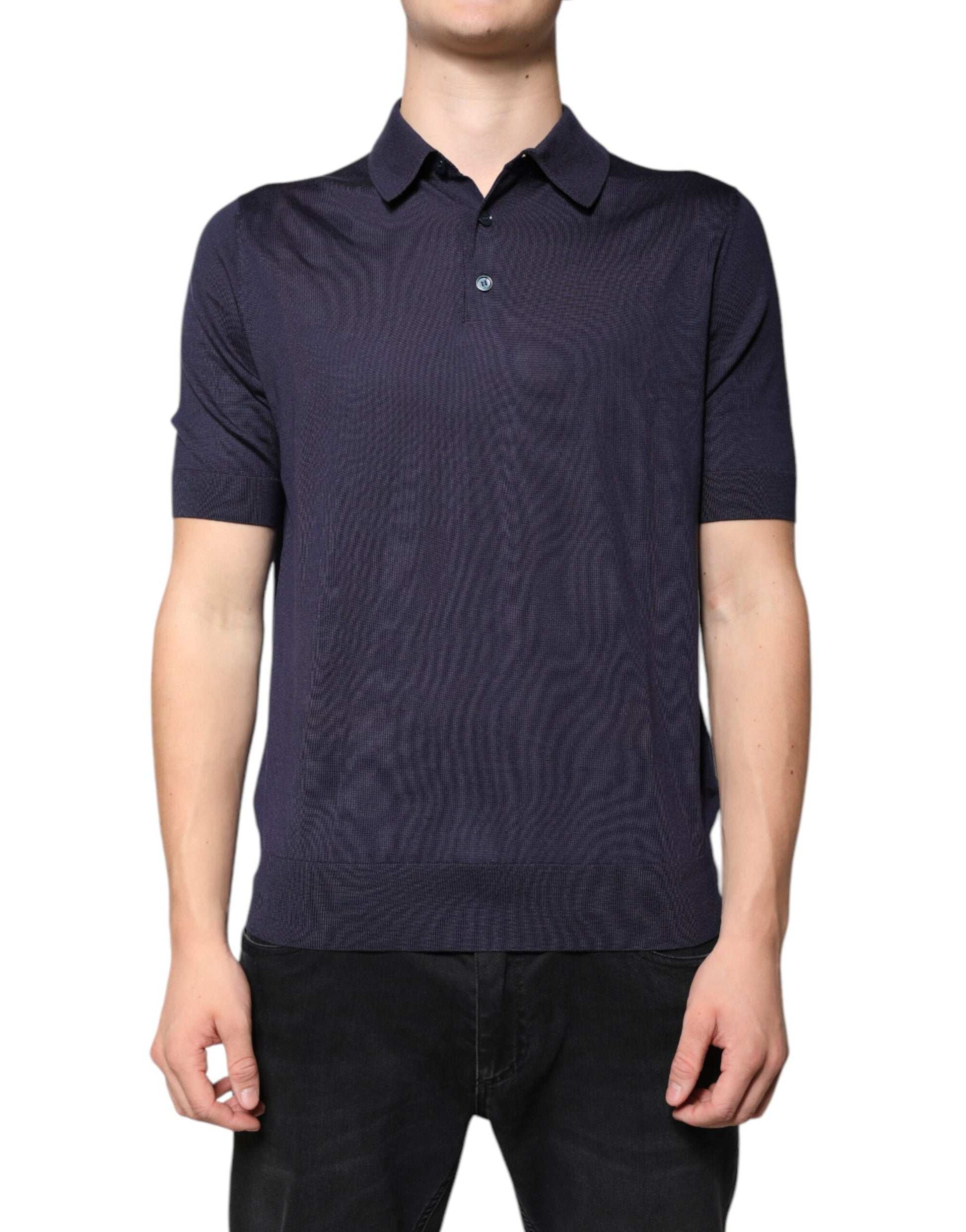 Navy polo shirt on mannequin