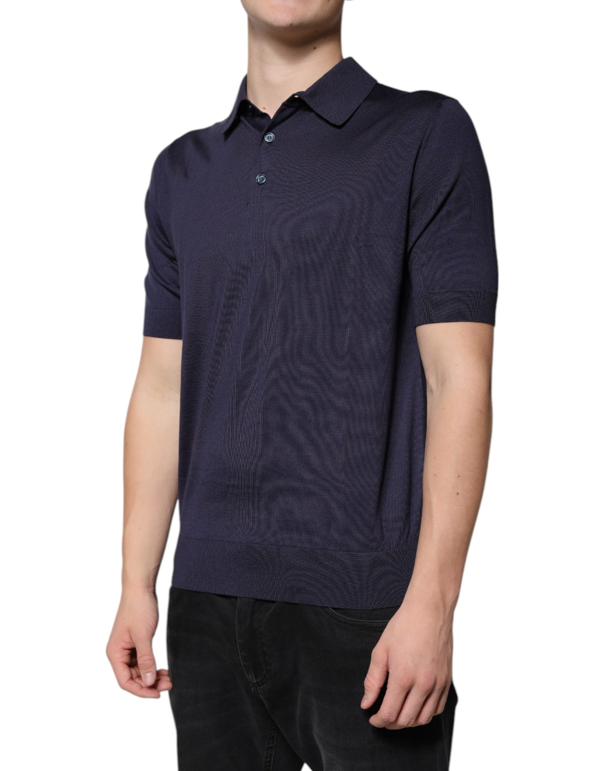 Navy polo shirt on mannequin