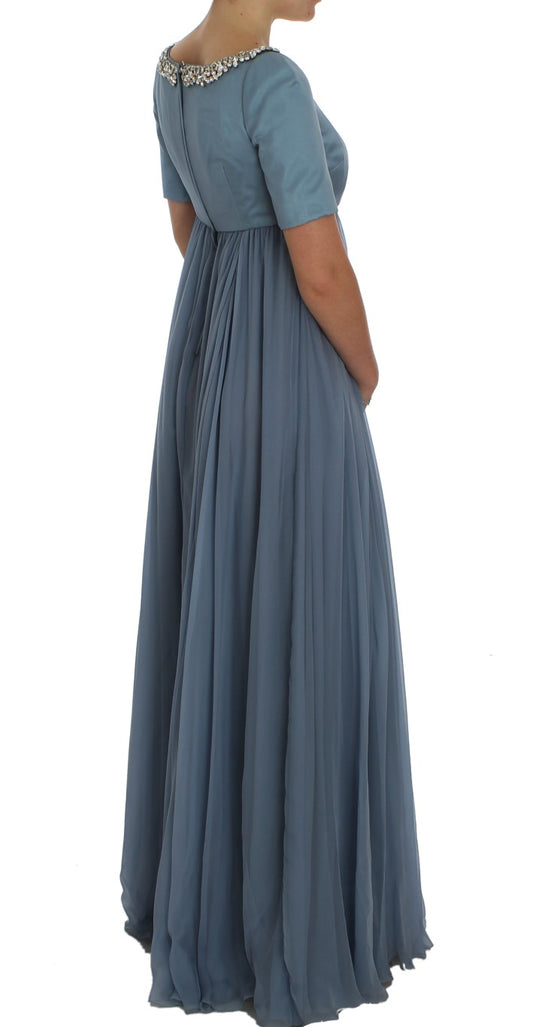 Long blue dress on a mannequin