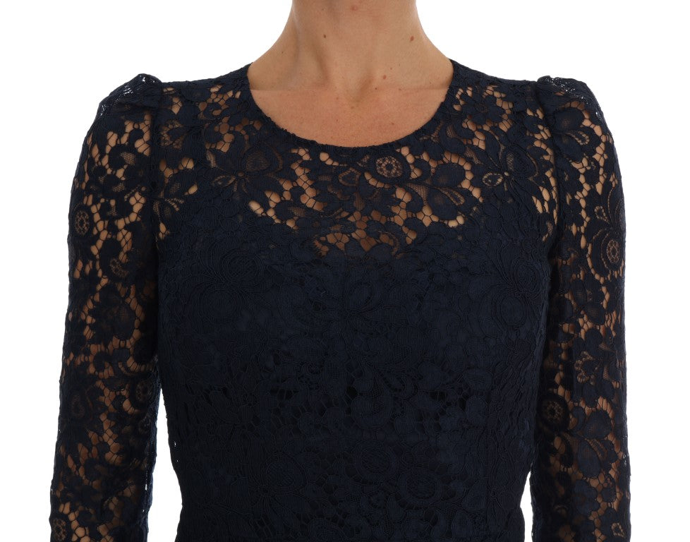 A blue lace dress with floral pattern from Dolce & Gabbana