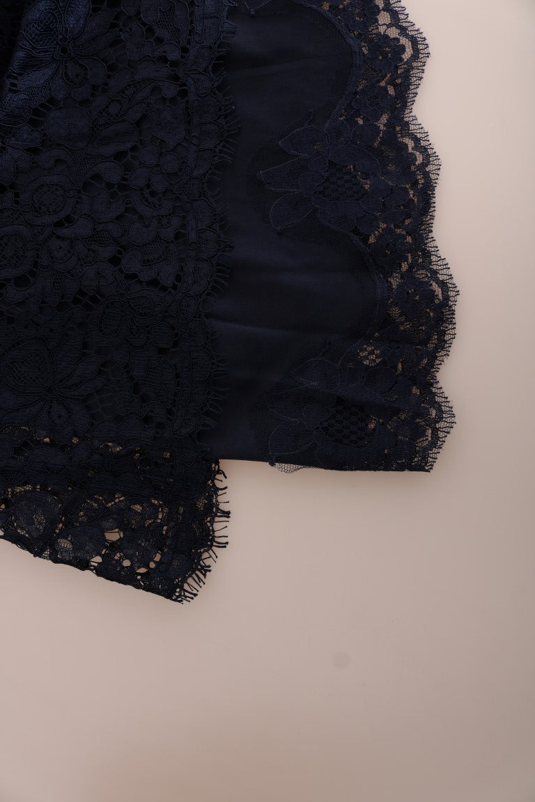 A black lace dress with floral pattern