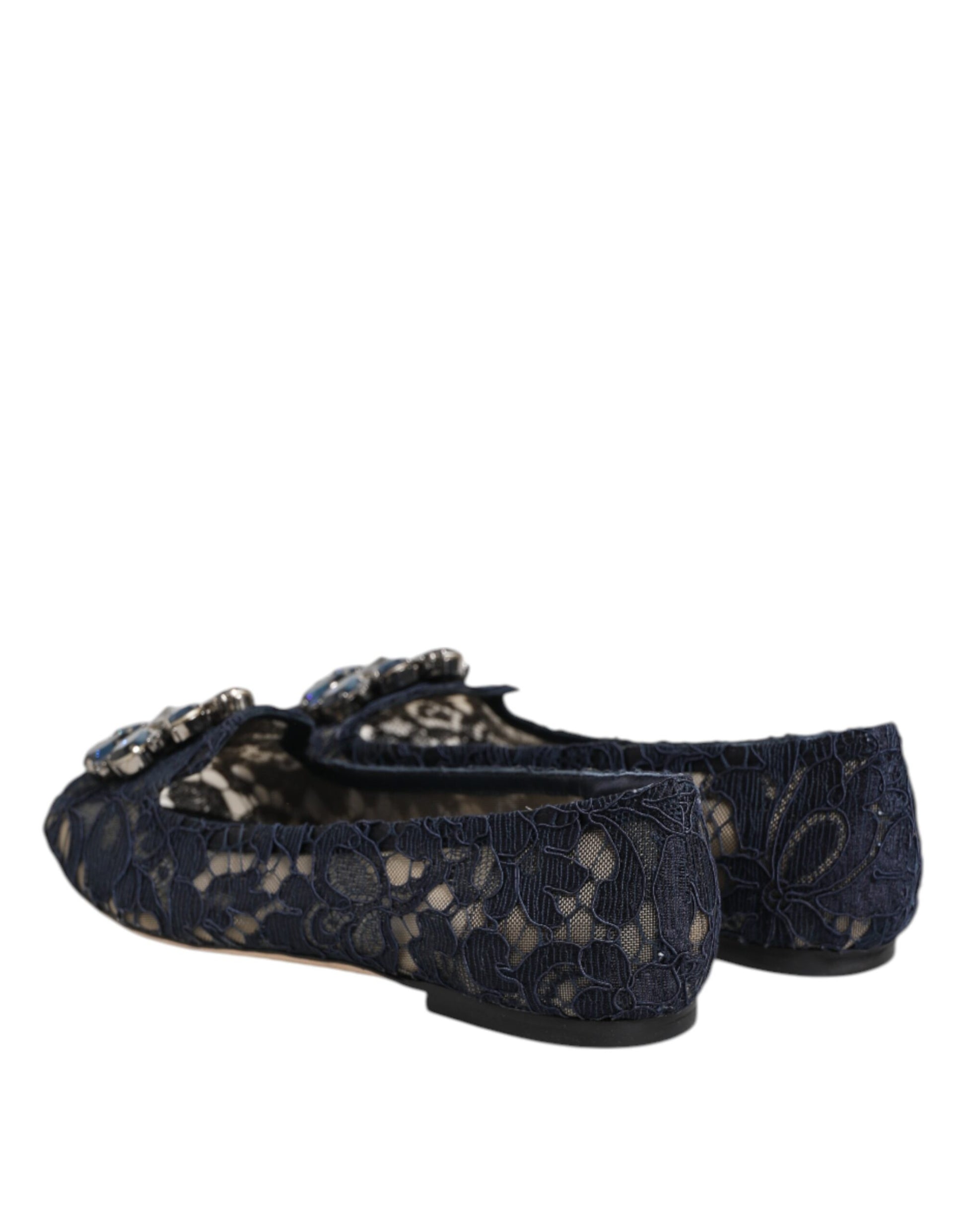 Pair of blue velvet shoes with embroidered floral design