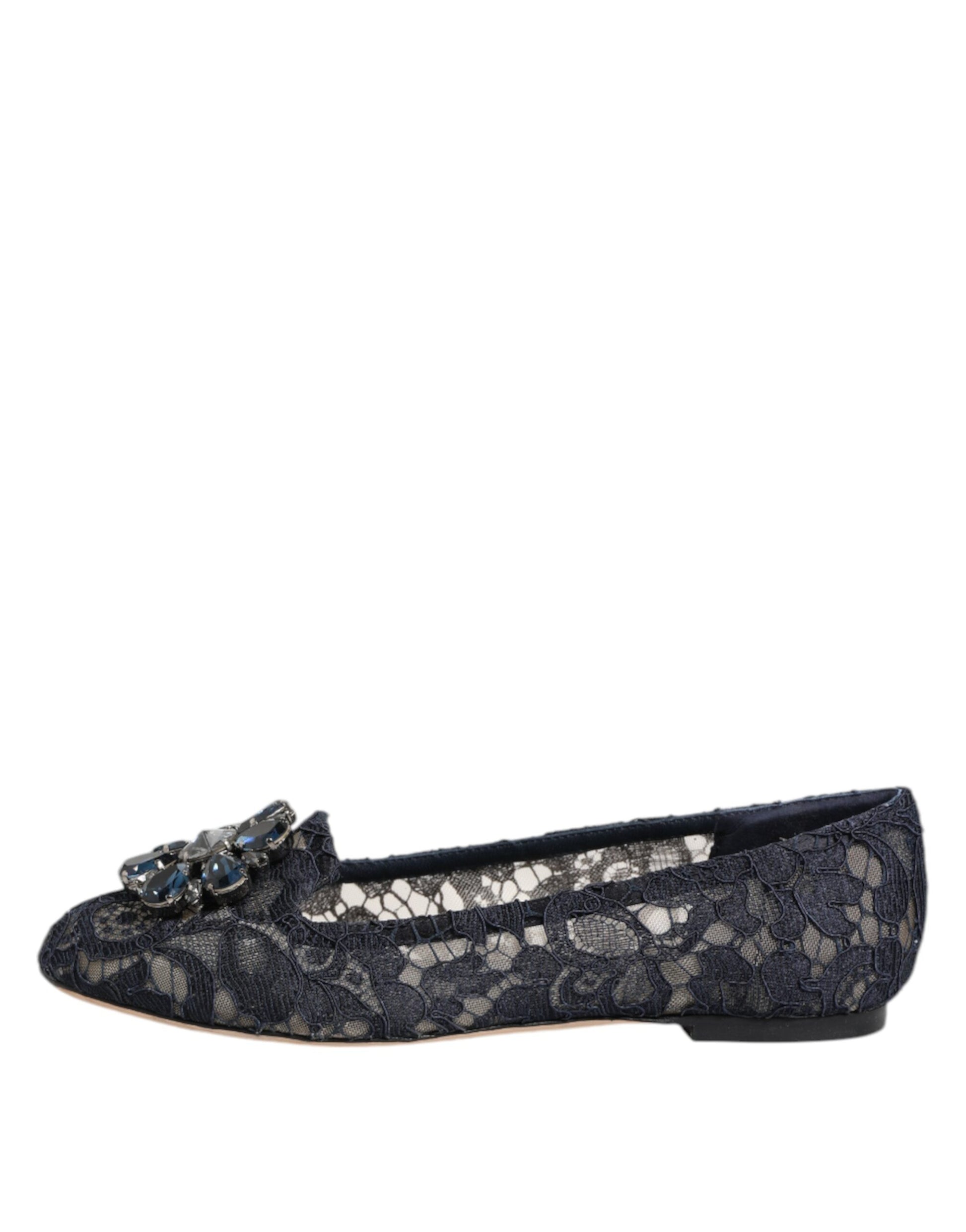 Black glittery women's flat shoe