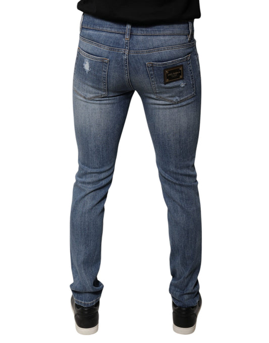 Pair of blue jeans on a person