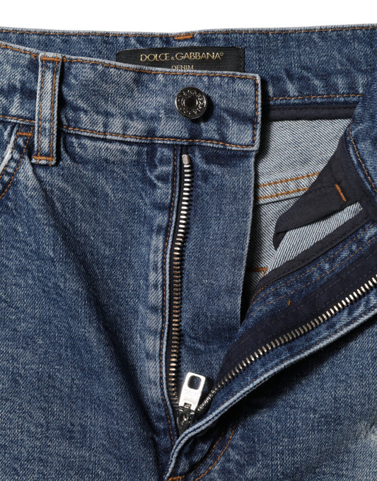 Blue jeans with zipper on front