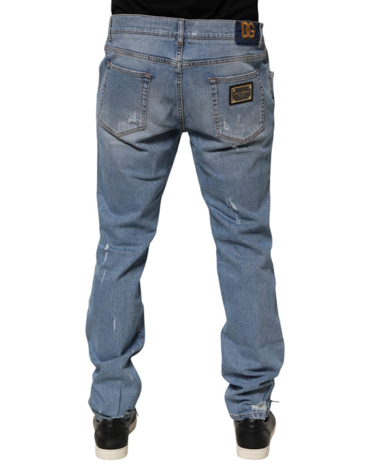 Pair of blue denim jeans