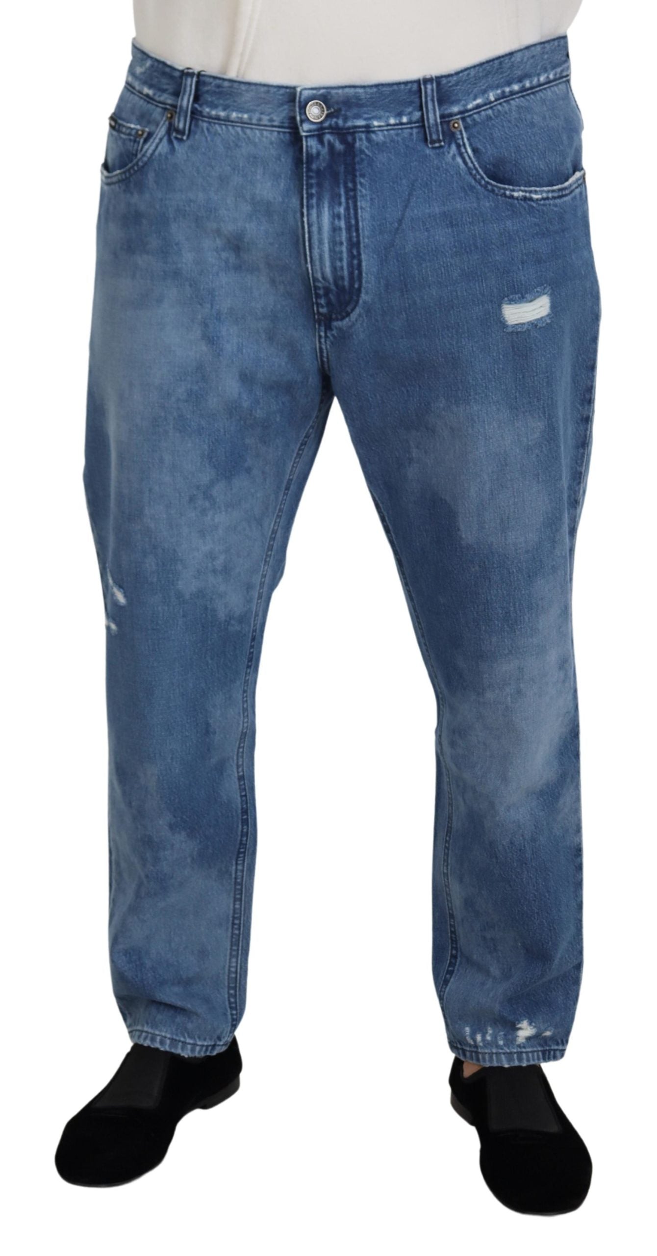 Pair of blue denim jeans
