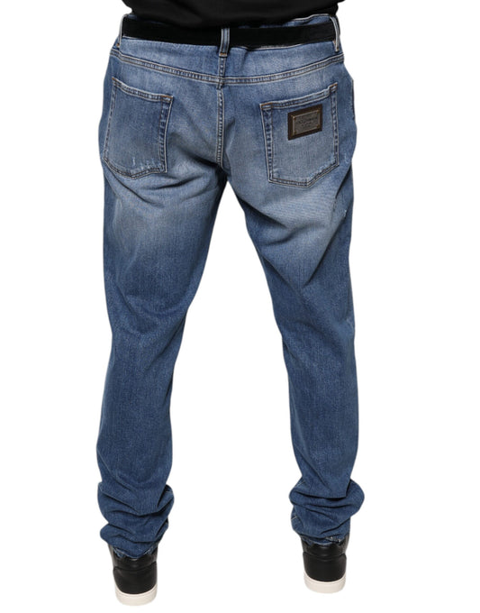 Pair of blue denim jeans