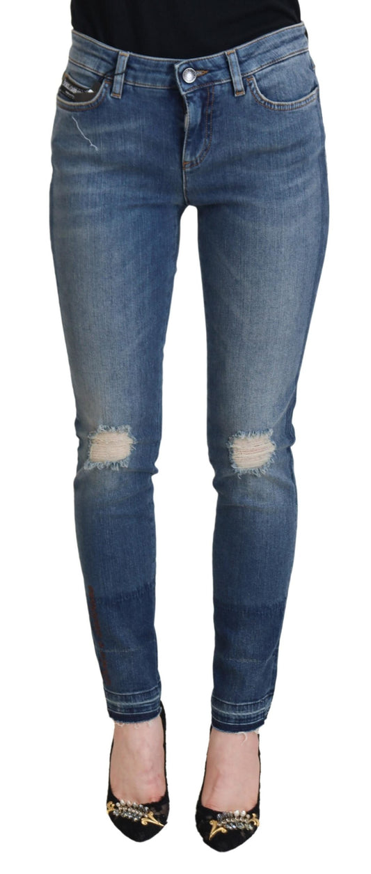 Pair of blue denim jeans on a mannequin
