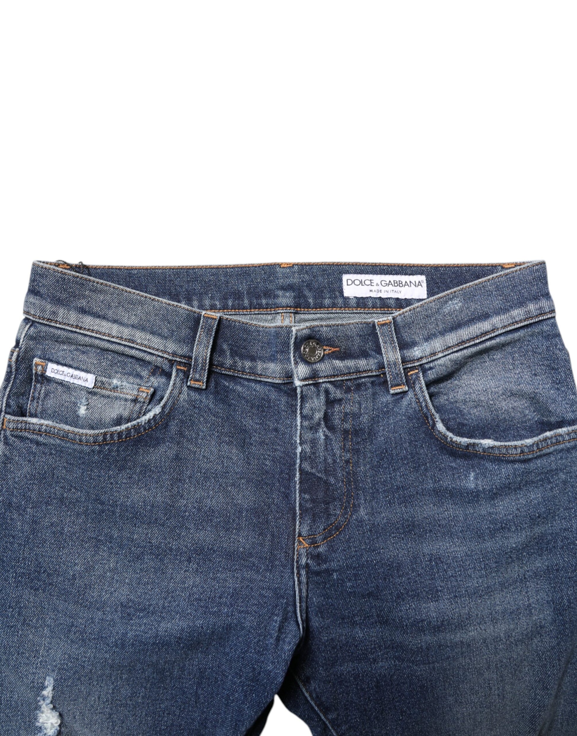 Pair of blue denim jeans