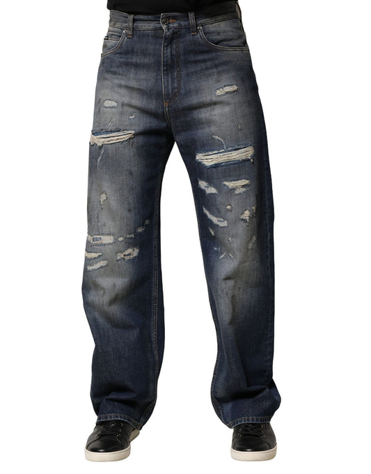 Pair of distressed jeans