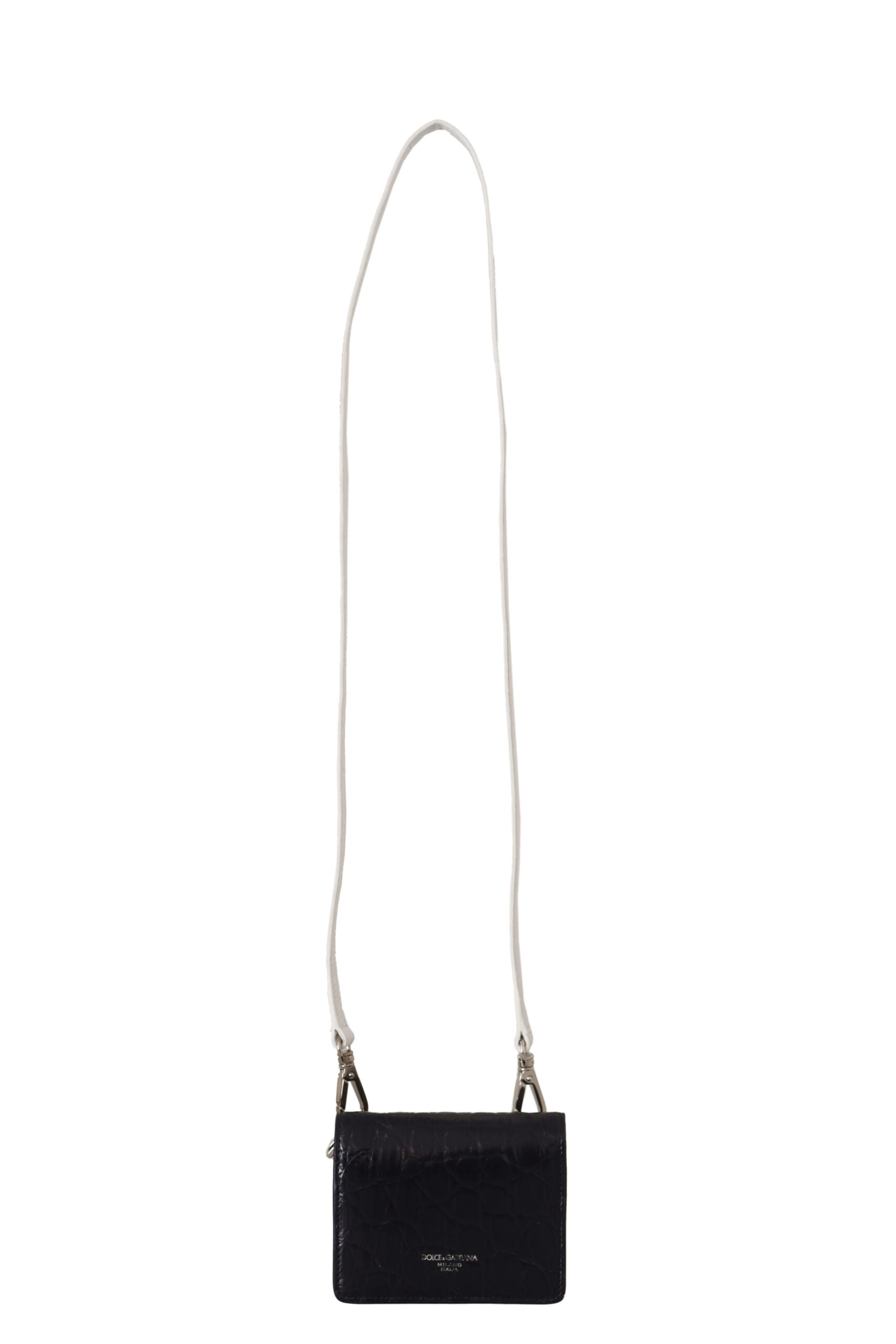 Black crossbody bag with silver hardware
