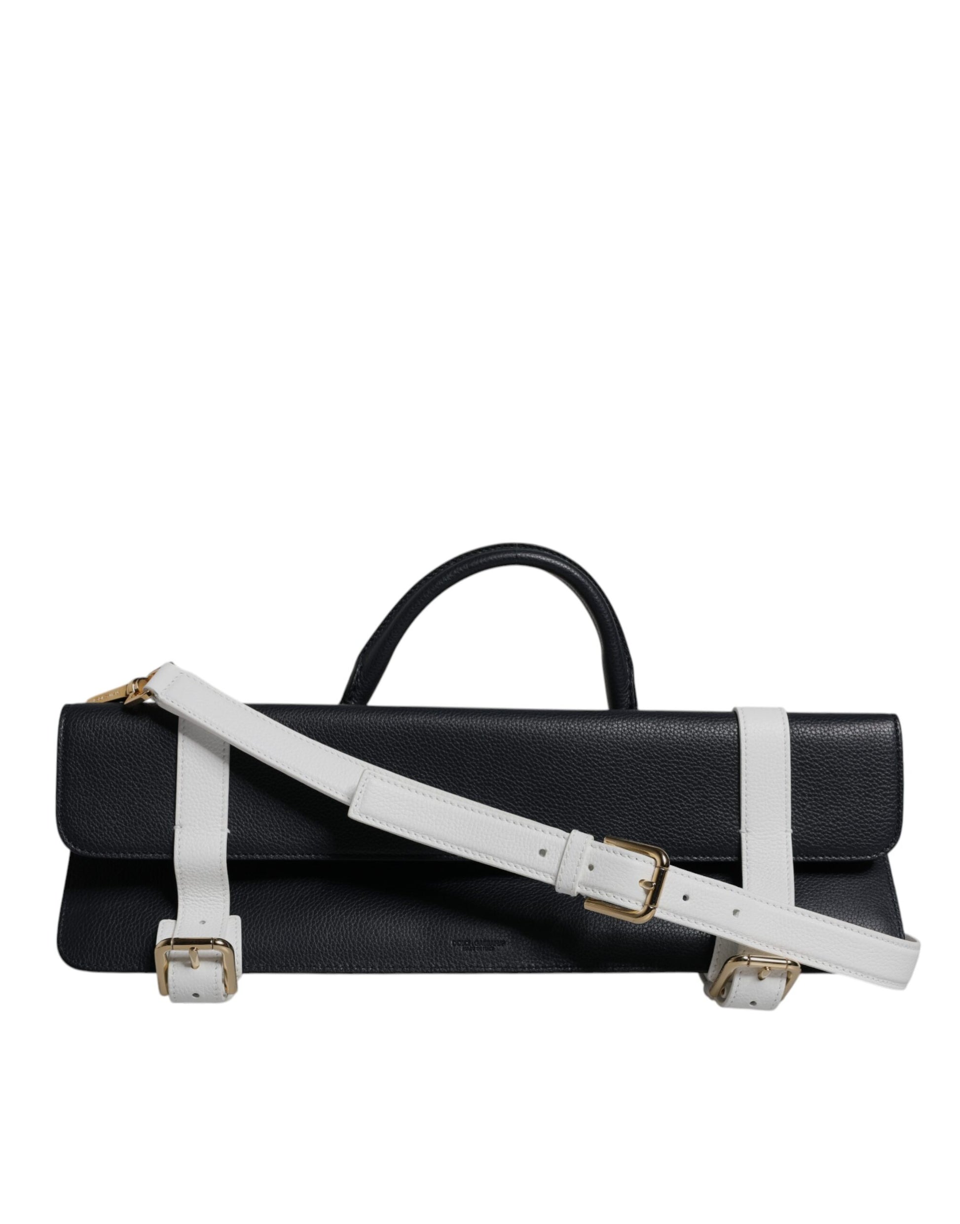 Black suitcase with white straps