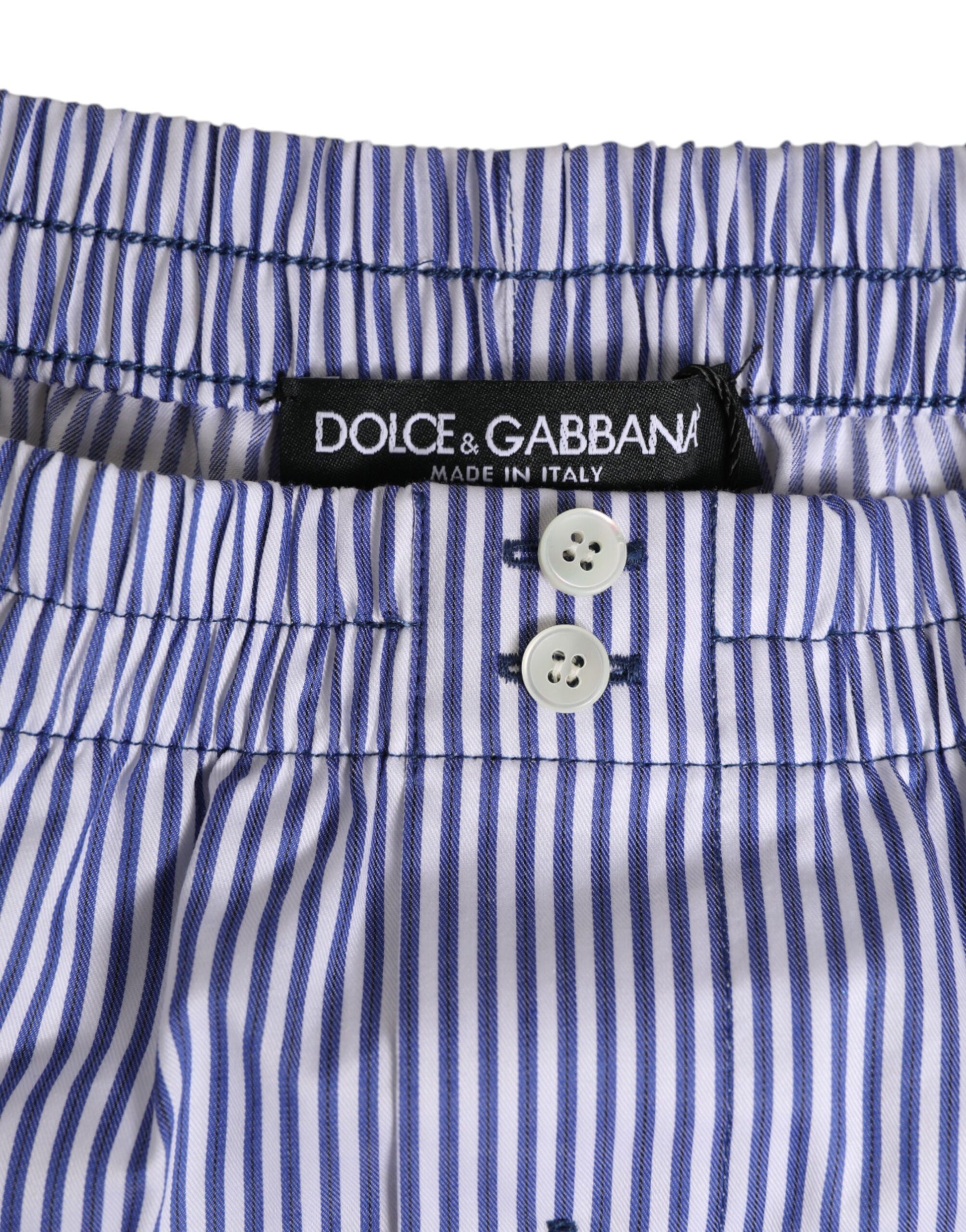 Blue and white striped men's shorts