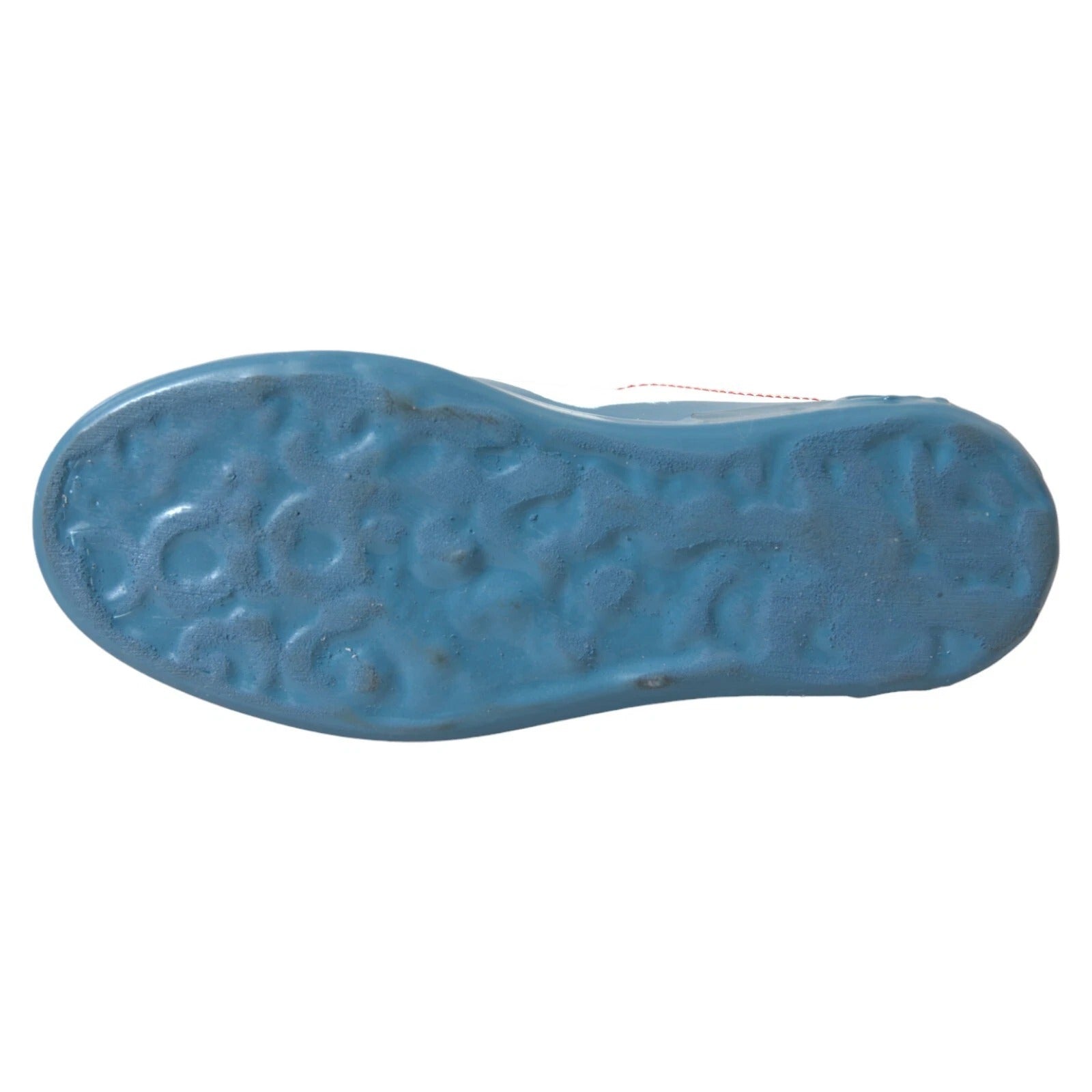 Blue shoe sole on white background