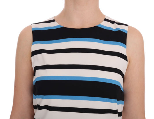 Black and white striped sleeveless top