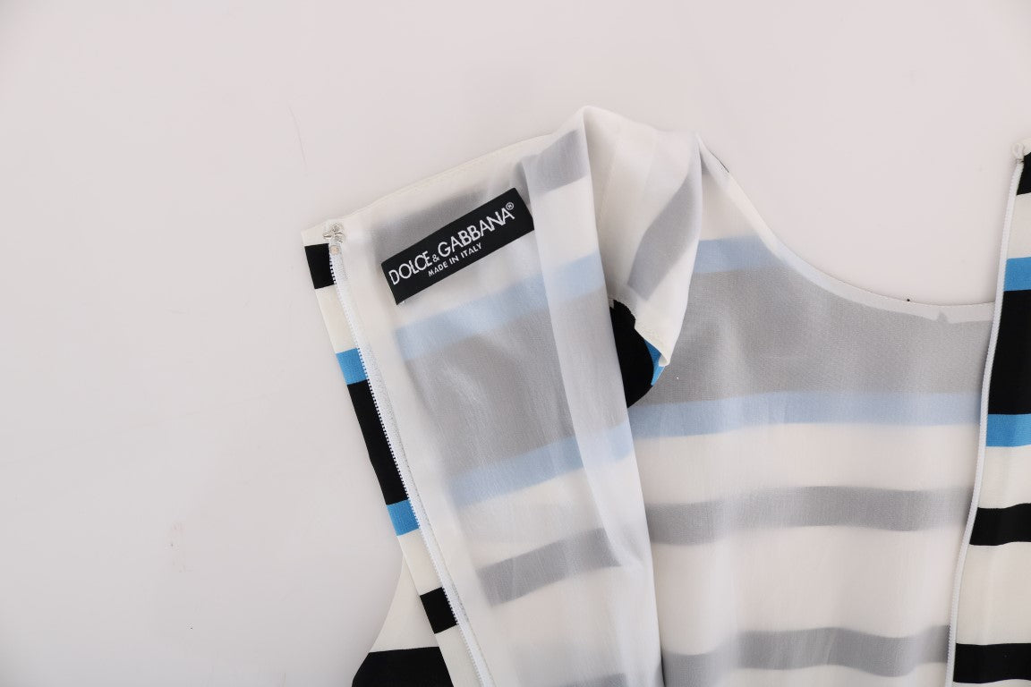 Blue and white striped scarf