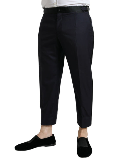 Men's dress pants with a slim fit and rolled up legs