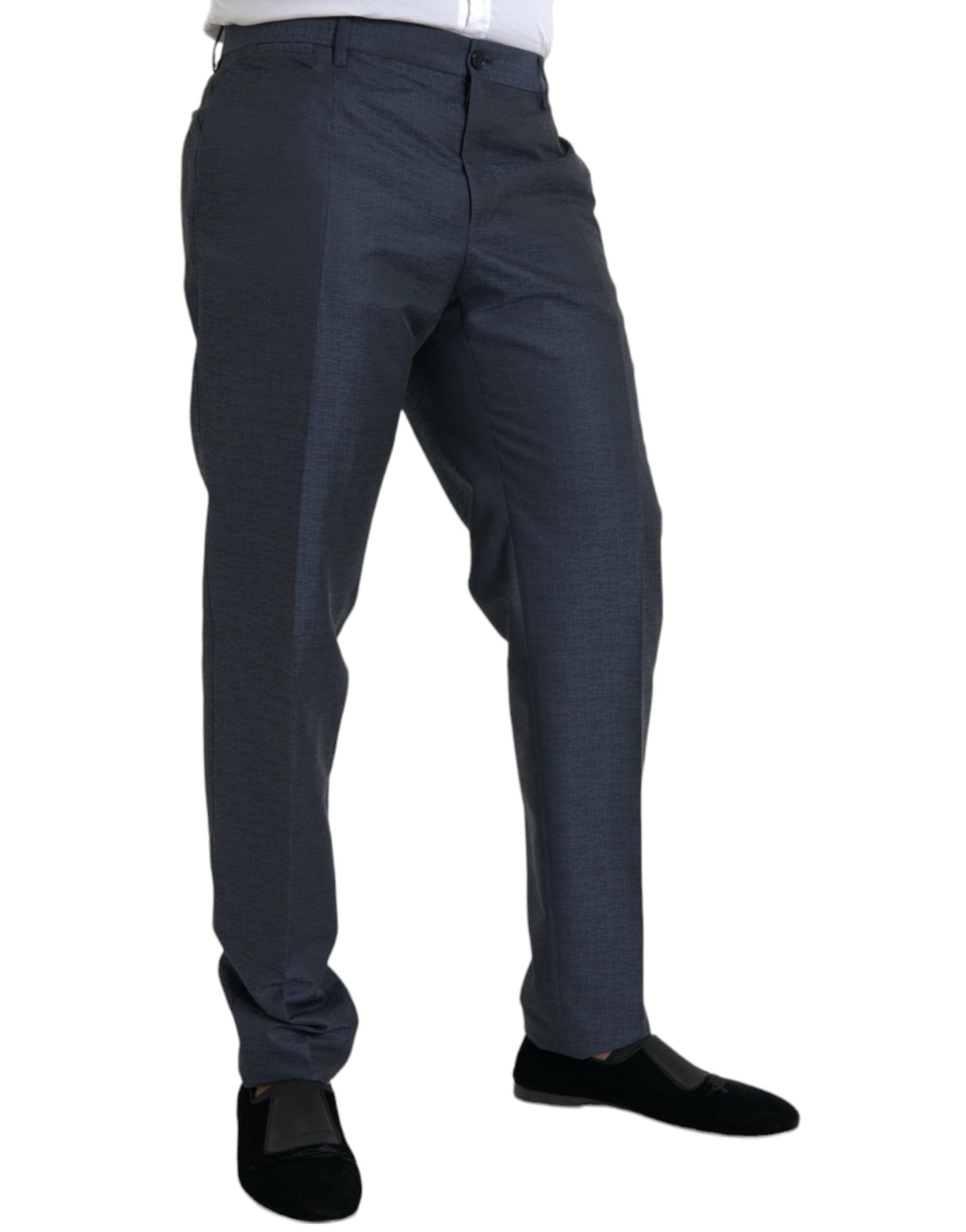 A pair of men's skinny dress pants in blue wool by Dolce & Gabbana